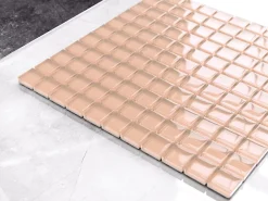 Ilcom Mosaïque Pour Pièce À Vivre|Mosaïque Pour Wc<Mosaïque en verre sur filet pour salle de bain ou cuisine 30 cm x 30 cm - Salmon