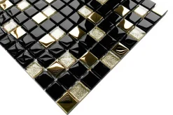 Ilcom Mosaïque Pour Wc|Mosaïque<Mosaïque en verre sur filet pour salle de bain ou cuisine 30 cm x 30 cm - Monte Carlo