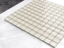 Ilcom Mosaïque<Mosaïque en verre sur filet pour salle de bain ou cuisine 30 cm x 30 cm - Condensed milk