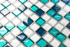 Ilcom Mosaïque Pour Salle De Bains<Mosaïque en verre sur filet pour salle de bain ou cuisine 30 cm x 30 cm - Rio De Janeiro