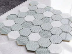 Ilcom Mosaïque|Mosaïque Pour Pièce À Vivre<Mosaïque en verre sur filet pour salle de bain et cuisine 30.3 cm x 30 cm - White Lava