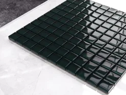 Ilcom Mosaïque en verre sur filet pour salle de bain ou cuisine 30 cm x 30 cm - Green ice- Mosaïque Pour Douche|Mosaïque Pour Pièce À Vivre