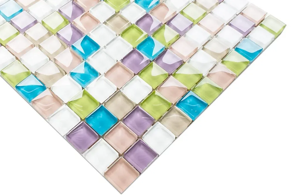 Ilcom Mosaïque en verre sur filet pour salle de bain ou cuisine 30 cm x 30 cm - Gummy bears- Mosaïque Pour Pièce À Vivre|Mosaïque