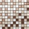 Ilcom Mosaïque en verre sur filet pour salle de bain ou cuisine 30 cm x 30 cm - Coffee- Mosaïque Pour Douche|Mosaïque Pour Wc
