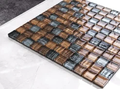 Ilcom Mosaïque Pour Pièce À Vivre|Mosaïque Pour Salle De Bains<Mosaïque en verre sur filet pour salle de bain ou cuisine 30 cm x 30 cm - Wild stripes