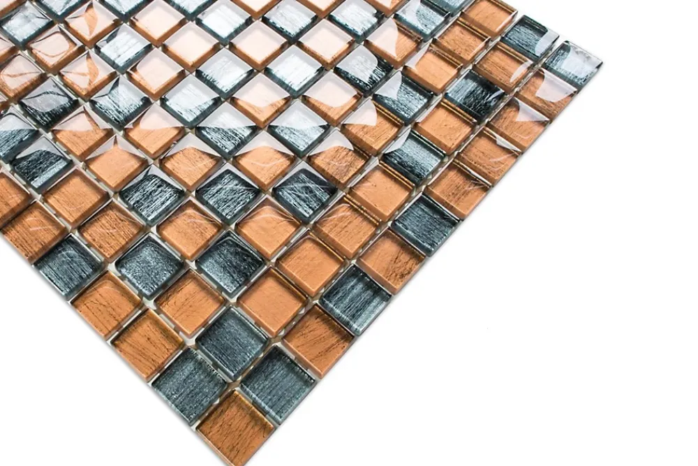 Ilcom Mosaïque Pour Pièce À Vivre|Mosaïque Pour Salle De Bains<Mosaïque en verre sur filet pour salle de bain ou cuisine 30 cm x 30 cm - Wild stripes