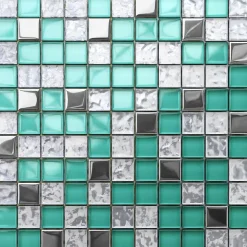 Ilcom Mosaïque Pour Pièce À Vivre<Mosaïque en verre sur filet pour salle de bain ou cuisine 30 cm x 30 cm - Allende