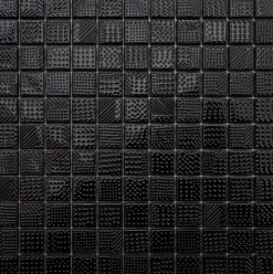 Ilcom Mosaïque Pour Salle De Bains<Mosaïque en verre sur filet pour salle de bain ou cuisine 30 cm x 30 cm - Black lace