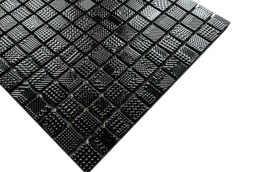 Ilcom Mosaïque Pour Salle De Bains<Mosaïque en verre sur filet pour salle de bain ou cuisine 30 cm x 30 cm - Black lace