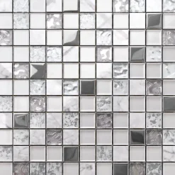 Ilcom Mosaïque<Mosaïque en verre sur filet pour salle de bain ou cuisine 30 cm x 30 cm - Mixture