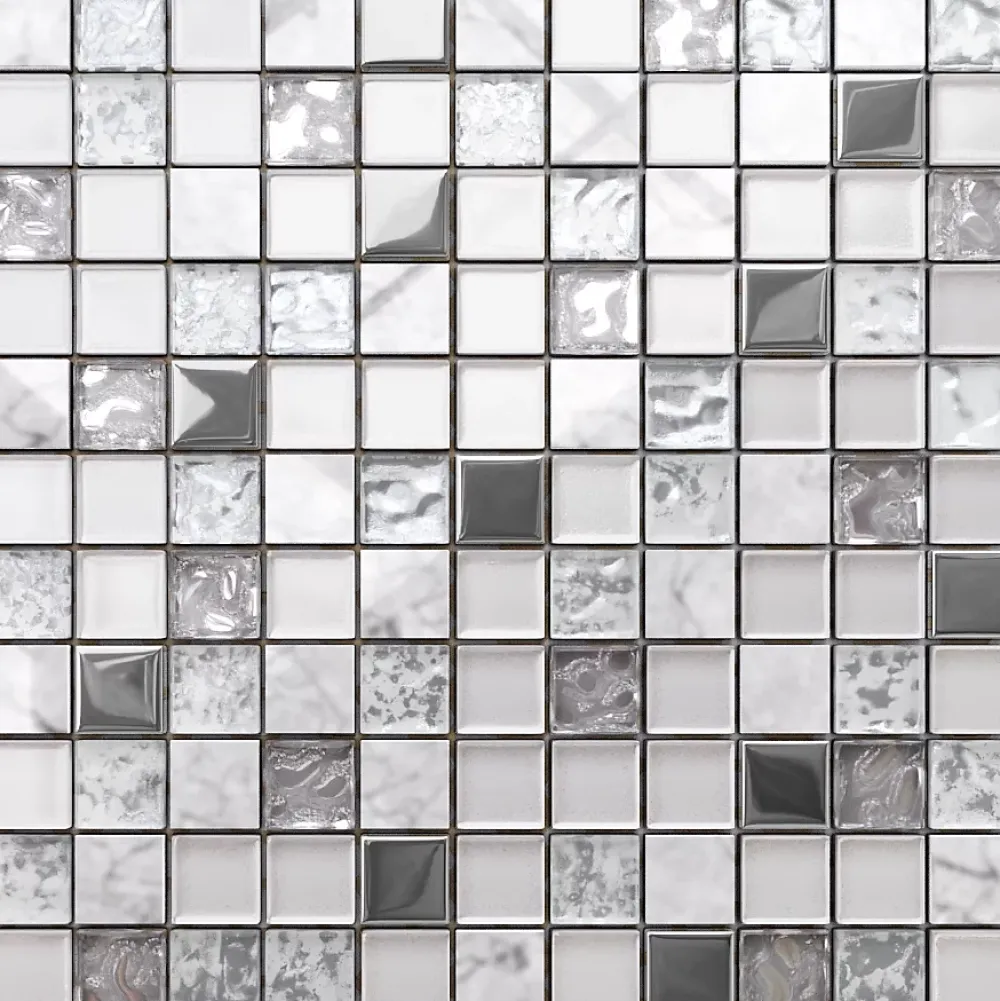 Ilcom Mosaïque<Mosaïque en verre sur filet pour salle de bain ou cuisine 30 cm x 30 cm - Mixture