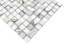 Ilcom Mosaïque<Mosaïque en verre sur filet pour salle de bain ou cuisine 30 cm x 30 cm - Mixture