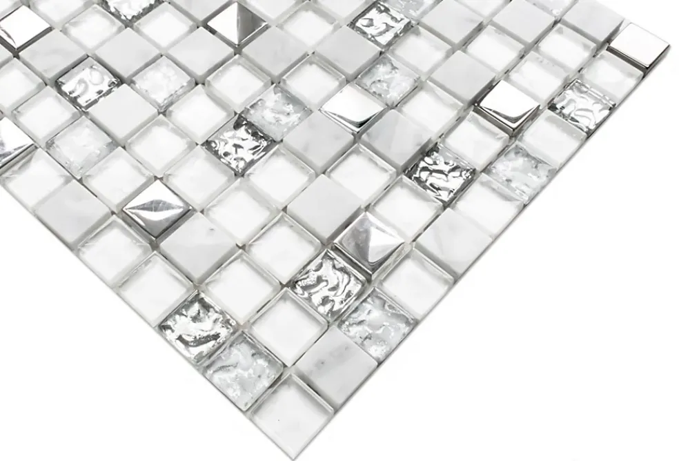 Ilcom Mosaïque<Mosaïque en verre sur filet pour salle de bain ou cuisine 30 cm x 30 cm - Mixture