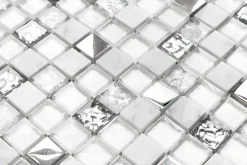 Ilcom Mosaïque<Mosaïque en verre sur filet pour salle de bain ou cuisine 30 cm x 30 cm - Mixture