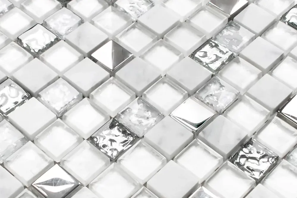 Ilcom Mosaïque<Mosaïque en verre sur filet pour salle de bain ou cuisine 30 cm x 30 cm - Mixture