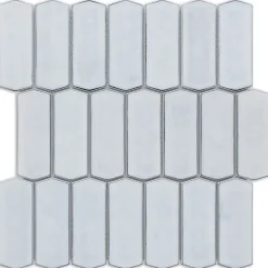 Ilcom Mosaïque en verre sur maille pour salle de bain ou cuisine 29.7cm x 28.8cm - Caotic grey- Mosaïque Pour Douche
