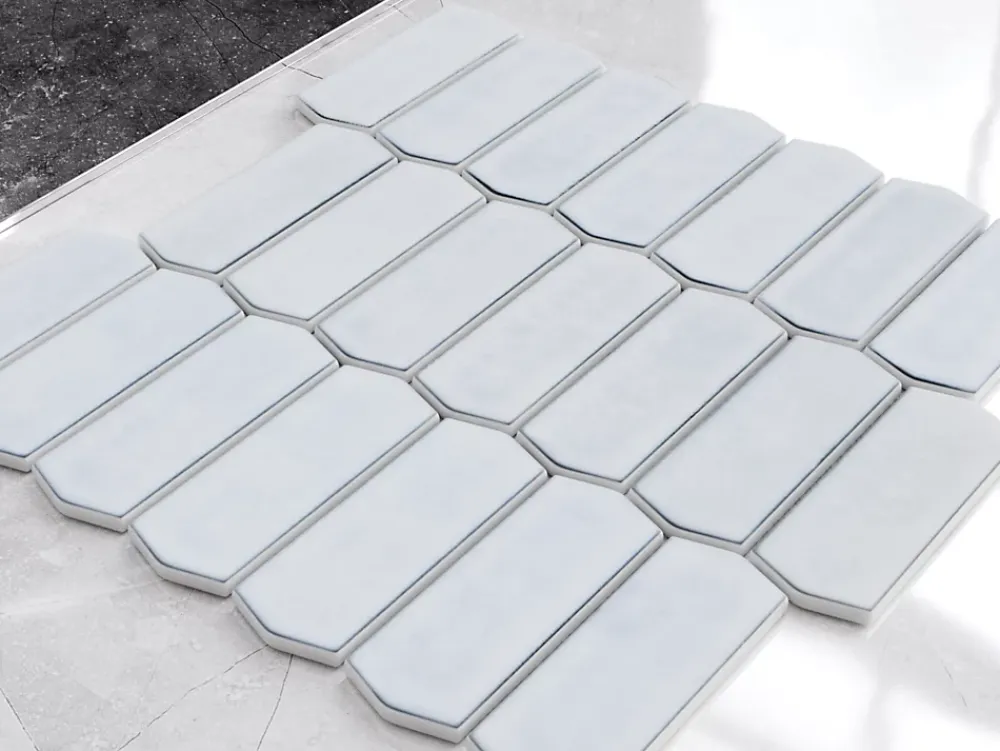 Ilcom Mosaïque en verre sur maille pour salle de bain ou cuisine 29.7cm x 28.8cm - Caotic grey- Mosaïque Pour Douche