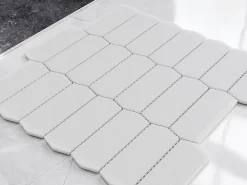 Ilcom Mosaïque en verre sur maille pour salle de bain ou cuisine 29.7cm x 28.8cm - Caotic grey- Mosaïque Pour Douche