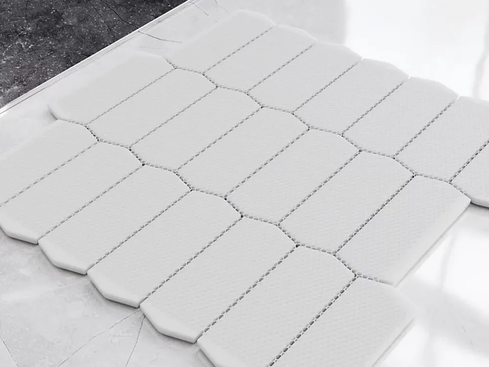 Ilcom Mosaïque en verre sur maille pour salle de bain ou cuisine 29.7cm x 28.8cm - Caotic grey- Mosaïque Pour Douche