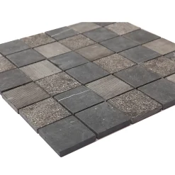 GoodHome Mosaïque Pour Douche|Mosaïque Pour Salle De Bains<Mosaïque gris clair 30x30cm Blue stone carré