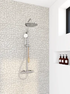 GoodHome Travertin|Mosaïque Pour Salle De Bains<Mosaïque gris clair 31,5x31,5cm Bohai