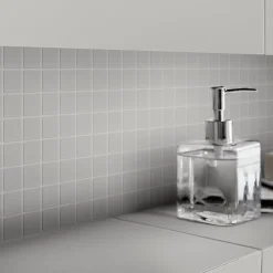 GoodHome Mosaïque Pour Douche|Mosaïque Pour Wc<Mosaïque gris clair 30x30cm Plain carré