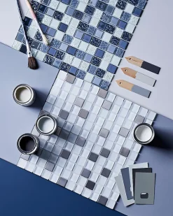Colours Mosaïque Pour Wc|Mosaïque<Mosaïque gris et blanc 30 x 30 cm Calabria