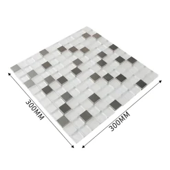 GoodHome Mosaïque gris et blanc 32 x 32 cm Prate- Mosaïque Pour Salle De Bains|Mosaïque