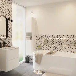 GoodHome Mosaïque gris et blanc 32 x 32 cm Prate- Mosaïque Pour Salle De Bains|Mosaïque