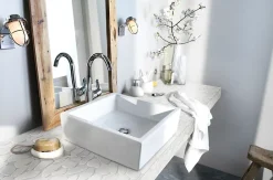 GoodHome Mosaïque ivoire 31,5x31,5cm Malaca pierre naturelle- Travertin|Mosaïque
