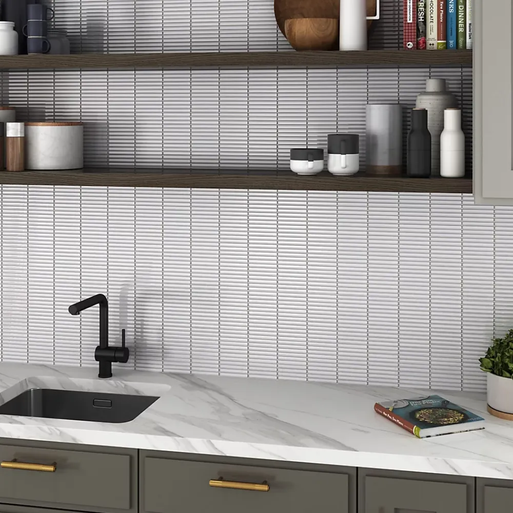 Lux Mosaic Mosaïque Pour Pièce À Vivre|Mosaïque Pour Wc<Mosaïque Kit-Kat Blanc Linea White 28,4x29,6 cm Intérieur/Extérieur
