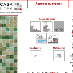 Casa Linéa MOSAÏQUE LAGON 1 PLAQUE 32,7 x 32,7 CM CASA LINEA- Mosaïque Pour Wc