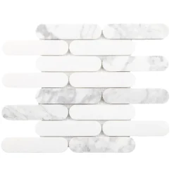 Mosaïque marbre Gellules blanc L. 30 x l. 29 cm Mat Inter- Mosaïque Pour Wc|Mosaïque