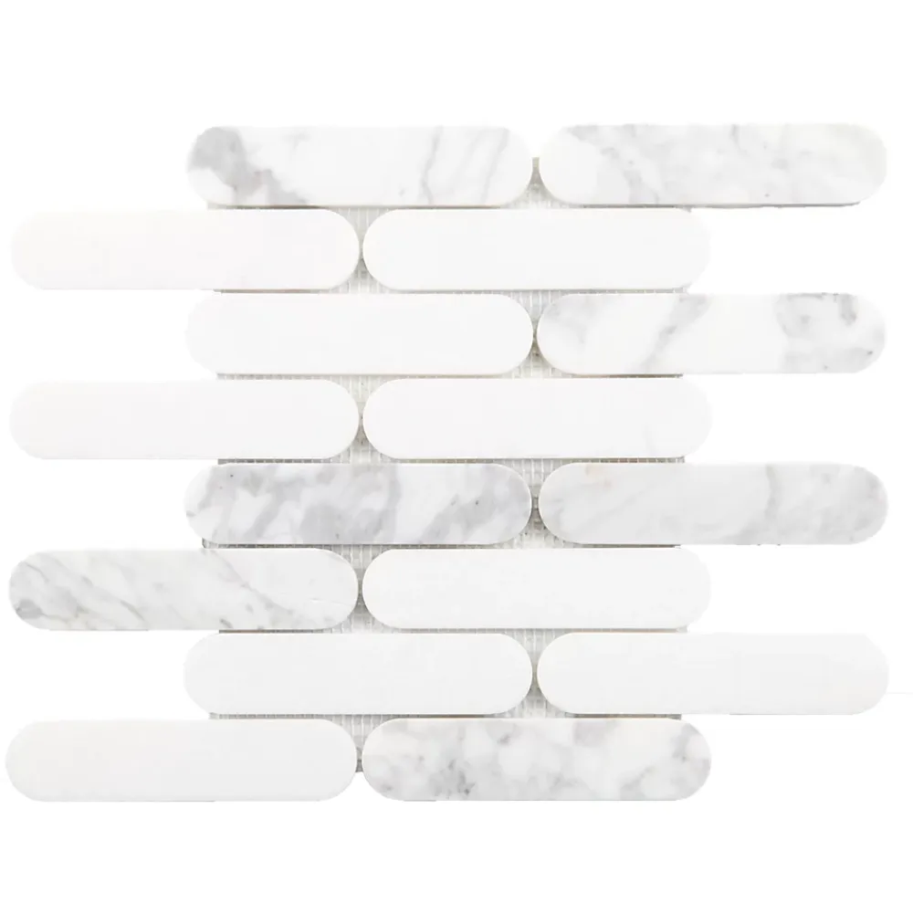 Mosaïque marbre Gellules blanc L. 30 x l. 29 cm Mat Inter- Mosaïque Pour Wc|Mosaïque