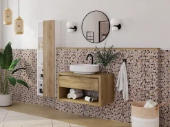 GoodHome Mosaïque marron 30,7x31,3cm Saphyr- Mosaïque Pour Salle De Bains|Mosaïque