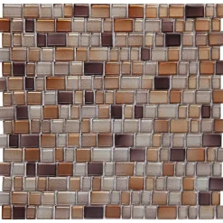 GoodHome Mosaïque marron 30,7x31,3cm Saphyr- Mosaïque Pour Salle De Bains|Mosaïque