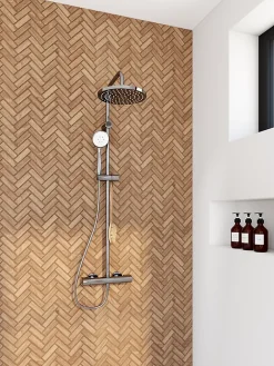 GoodHome Mosaïque miel 30x30cm Rusticwood- Mosaïque Pour Douche|Mosaïque Pour Salle De Bains