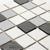 U-tile Mosaïque mixte résine & pierre 30 x 30 cm - carreau 5 x 5 cm mixte pierre et résine blanche- Mosaïque Pour Salle De Bains|Mosaïque Pour Douche