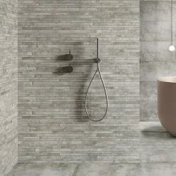 Mosaïque murale en grès cérame émaillé effet béton gris mat L.60 x l.30 cm x ép.8 mm, Malt- Mosaïque|Mosaïque Pour Wc