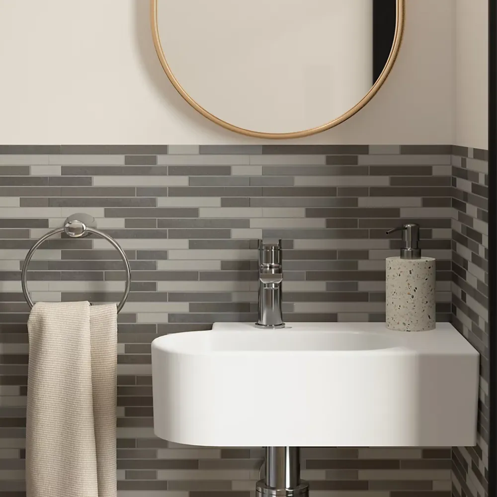 Colours Mosaïque Naplo gris 30 x 30 cm- Mosaïque Pour Wc|Mosaïque Pour Pièce À Vivre