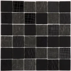 Mat Inter Mosaïque noir 4,7 x 4,7 cm Ben- Mosaïque|Mosaïque Pour Douche