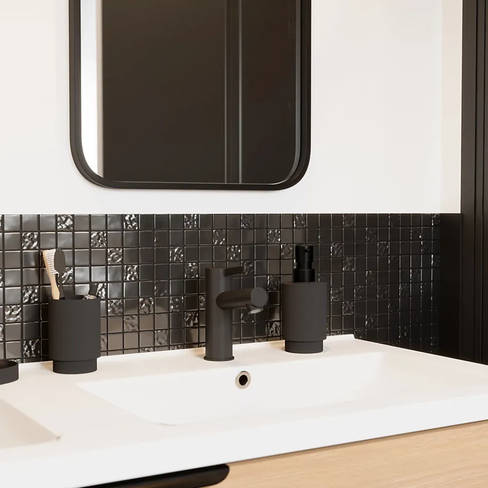 Colours Mosaïque|Mosaïque Pour Wc<Mosaïque noir 30 x 30 cm Flourencia
