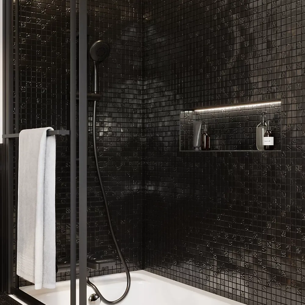 Colours Mosaïque|Mosaïque Pour Wc<Mosaïque noir 30 x 30 cm Flourencia