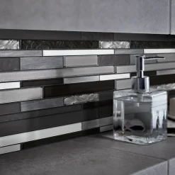 Colours Mosaïque noir 30 x 30 cm Palermio- Mosaïque Pour Wc|Mosaïque Pour Pièce À Vivre