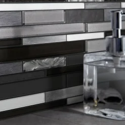 Colours Mosaïque noir 30 x 30 cm Palermio- Mosaïque Pour Wc|Mosaïque Pour Pièce À Vivre