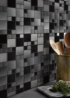 Colours Mosaïque Pour Salle De Bains|Mosaïque<Mosaïque noir 30 x 30 cm Tourino