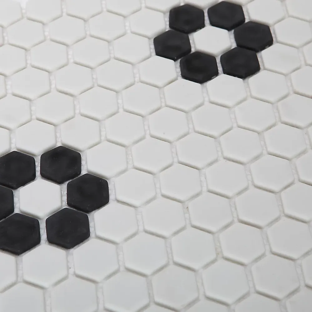 GoodHome Mosaïque Pour Douche|Mosaïque Pour Wc<Mosaïque noir et blanc 30x30cm Glina