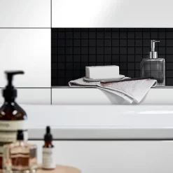 GoodHome Mosaïque noir 30x30cm Perouso- Mosaïque Pour Douche|Mosaïque Pour Wc