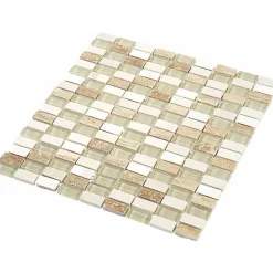 Decoon Mosaïque Pour Salle De Bains|Mosaïque<Mosaïque Pierre / Verre - Beige - 1.5 x 3 cm