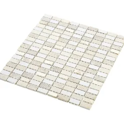 Decoon Mosaïque Pour Salle De Bains|Mosaïque<Mosaïque Pierre / Verre - Beige - 1.5 x 3 cm